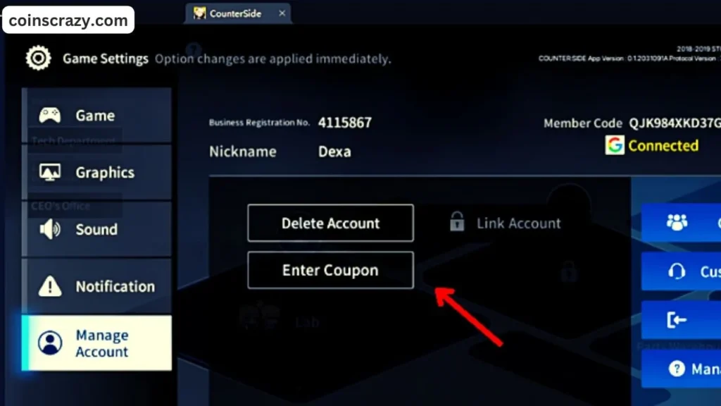 how to redeem Counterside Codes